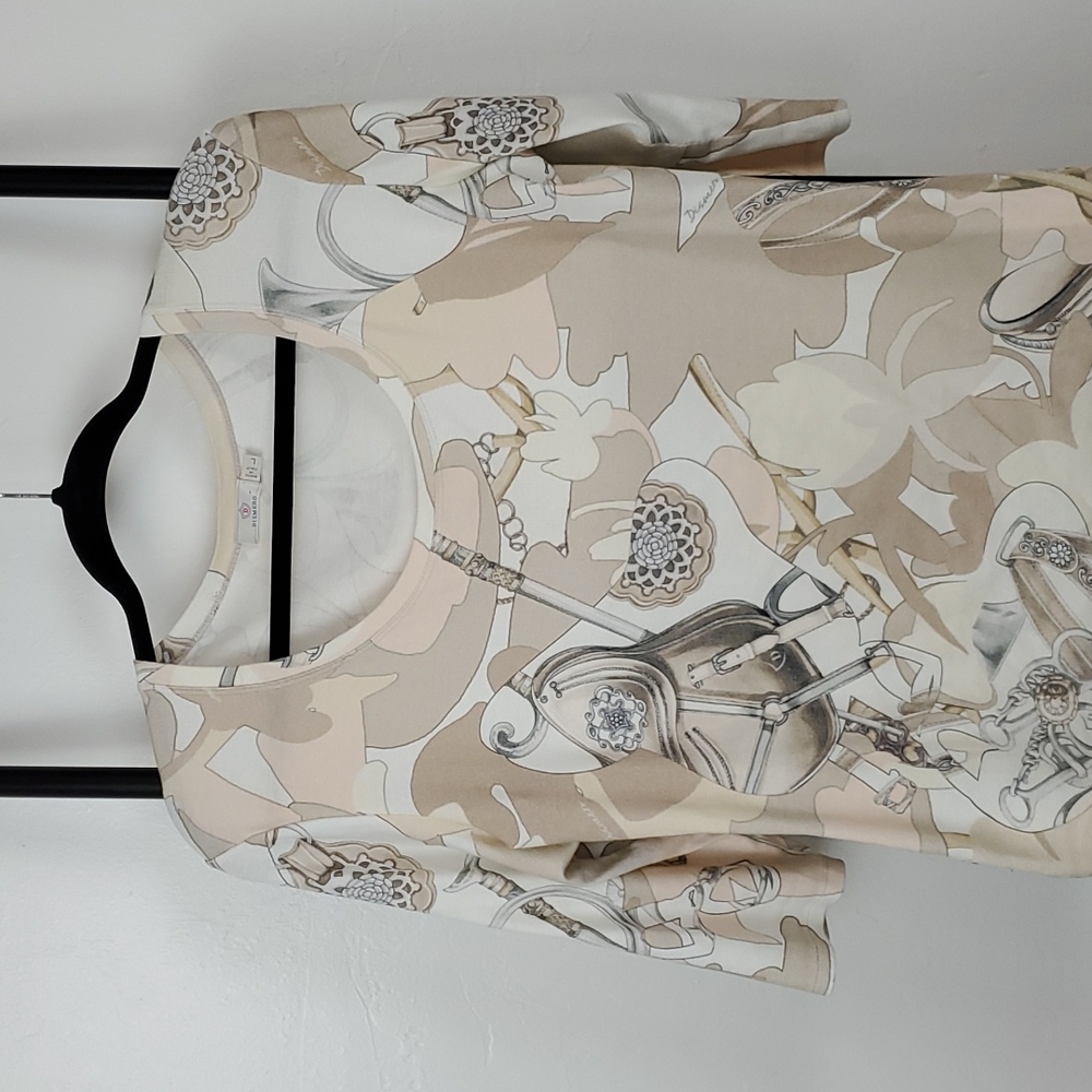 Dismero top round neck 3/4 sleeve women size L made in Italy